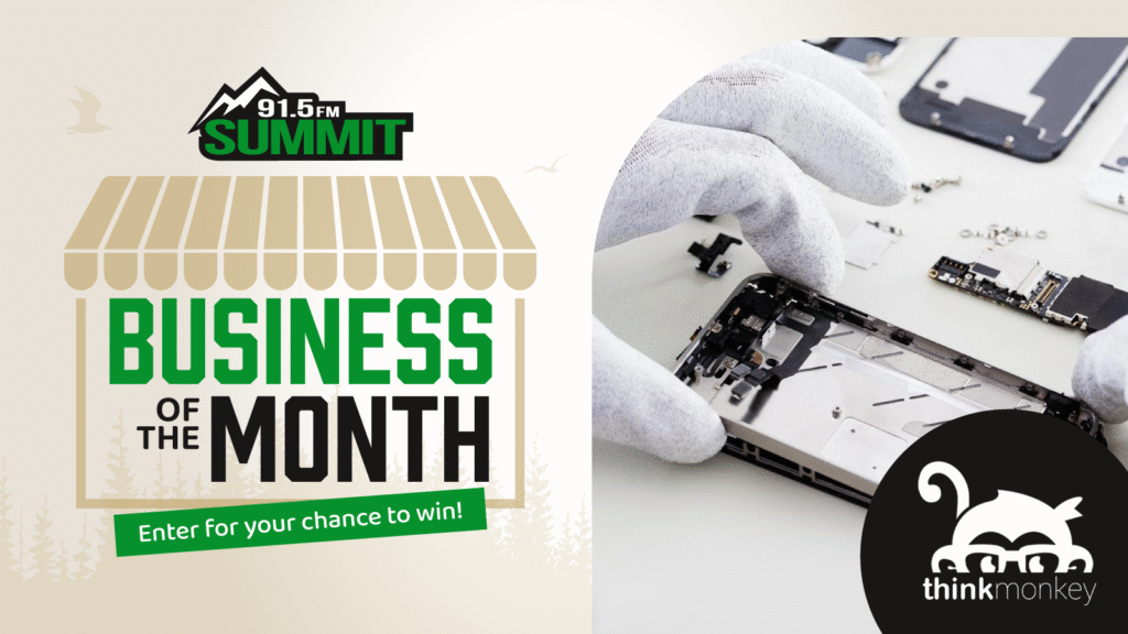 CKXR Business of the Month - Think Monkey - contest banner